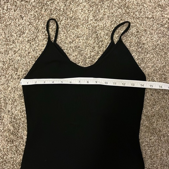 American eagle ribbed black spaghetti strap bodysuit size large - Picture 6 of 7